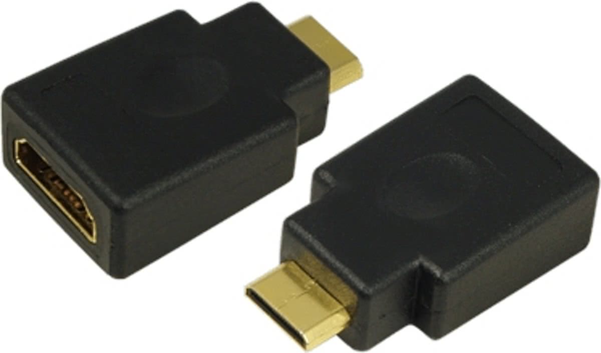 LogiLink AH0009 HDMI C HDMI A Zwart kabeladapter/verloopstukje