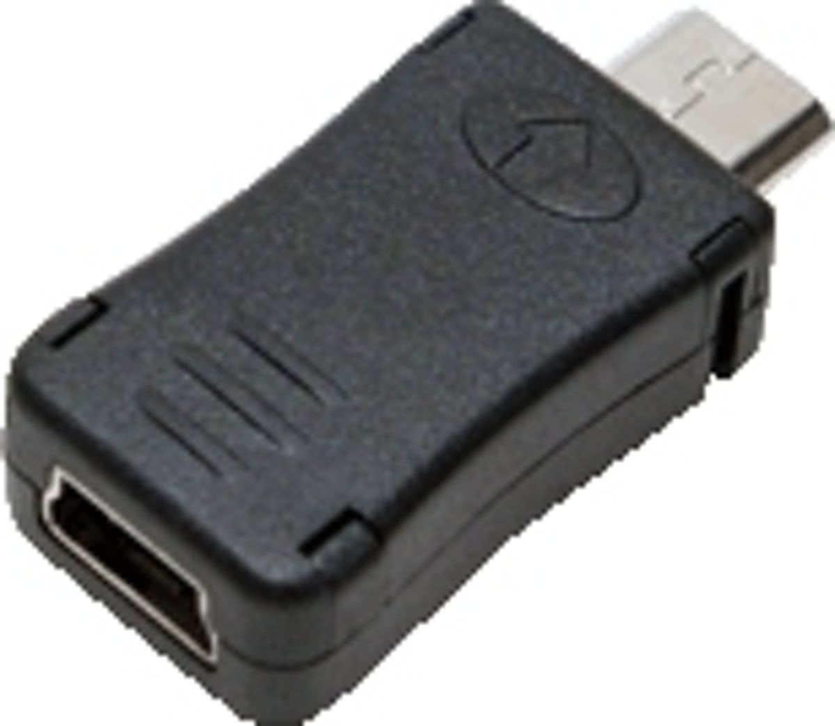 LogiLink AU0010 Micro USB Mini USB Zwart kabeladapter/verloopstukje