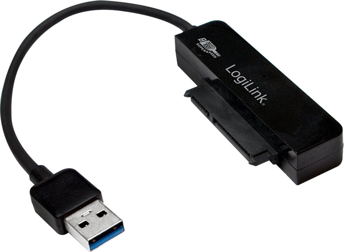 LogiLink AU0012A SATA USB 3.0 Zwart kabeladapter/verloopstukje