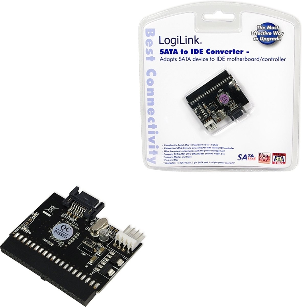 LogiLink Adapter IDE ATAPI (PATA) to S-ATA 0.35m SATA Rood SATA-kabel