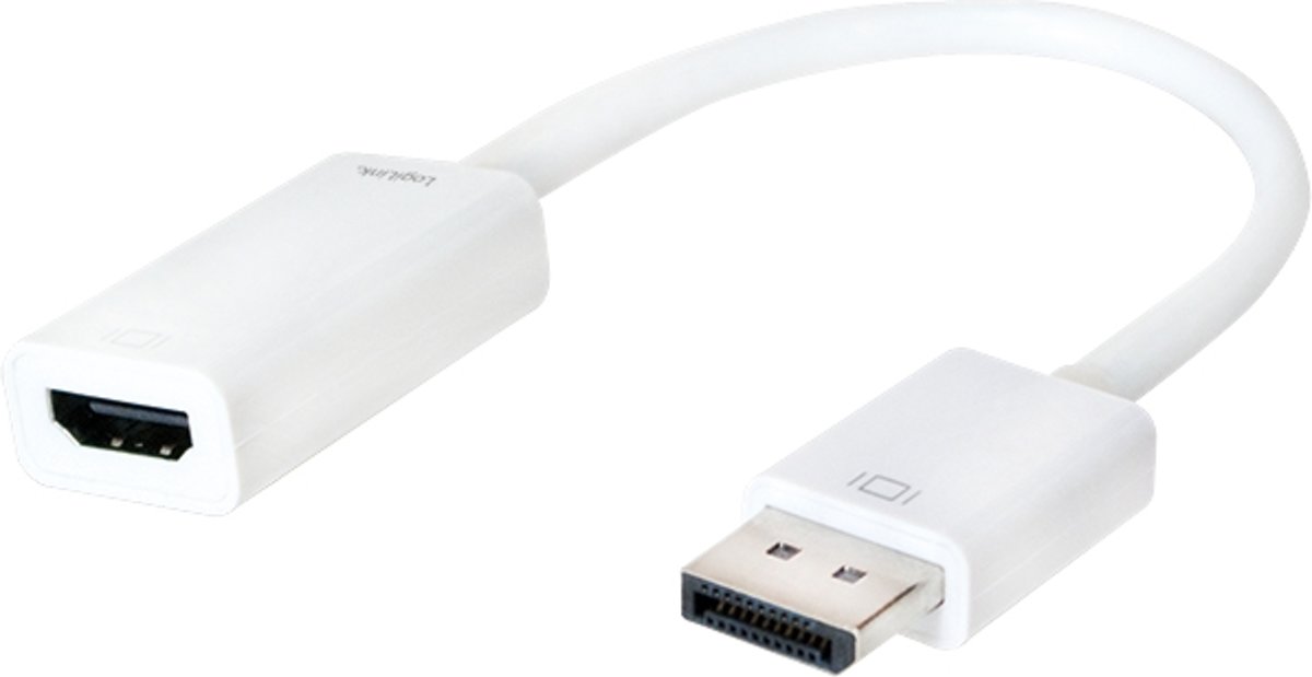 LogiLink CV0057B DisplayPort 1.2 HDMI Wit kabeladapter/verloopstukje