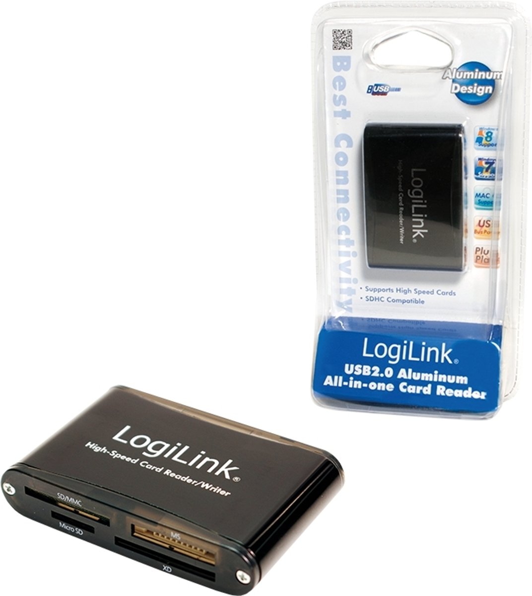 LogiLink Cardreader USB 2.0 USB 2.0 Zwart geheugenkaartlezer