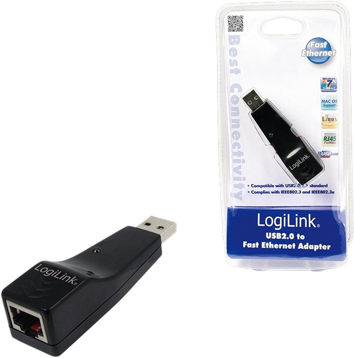 LogiLink Fast Ethernet USB 2.0 Adapter 100Mbit/s netwerkkaart & -adapter