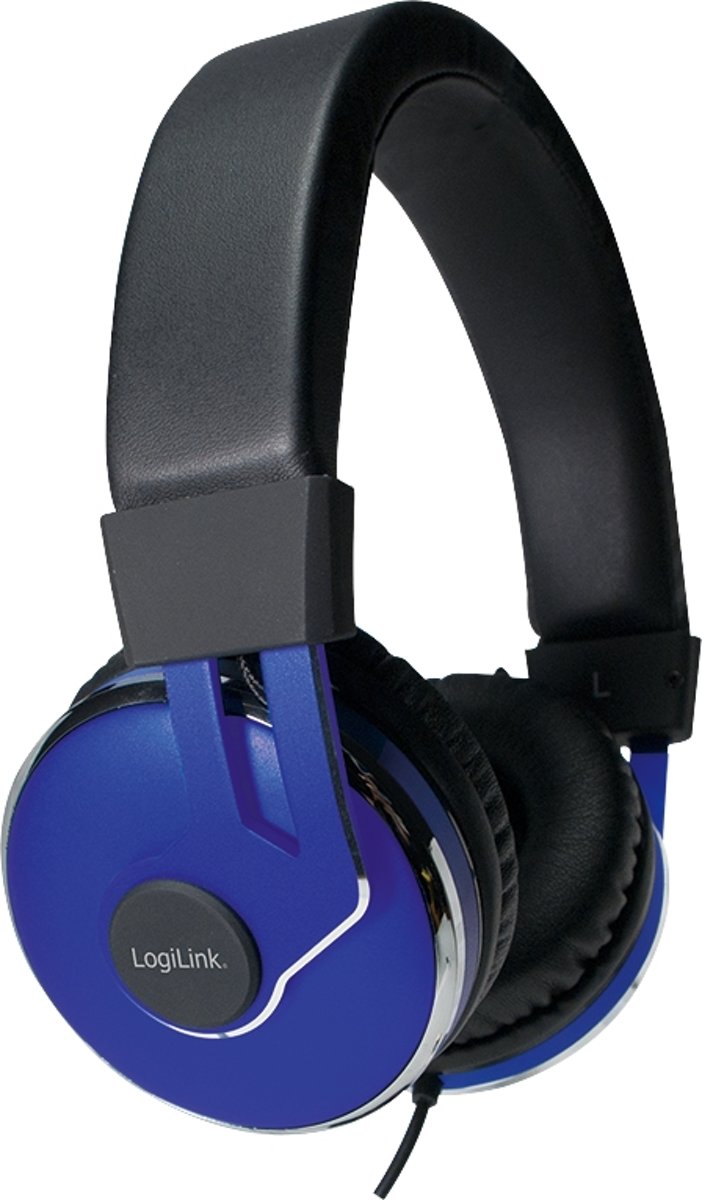 LogiLink HS0040 headphones/headset Hoofdband Zwart, Blauw