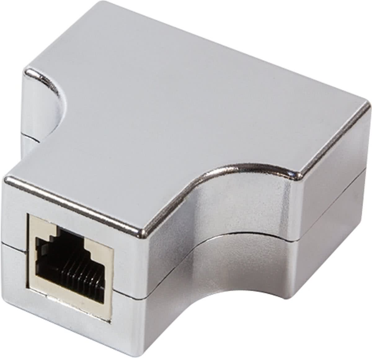 LogiLink MP0037 RJ-45 2 x RJ-45 Zilver kabeladapter/verloopstukje