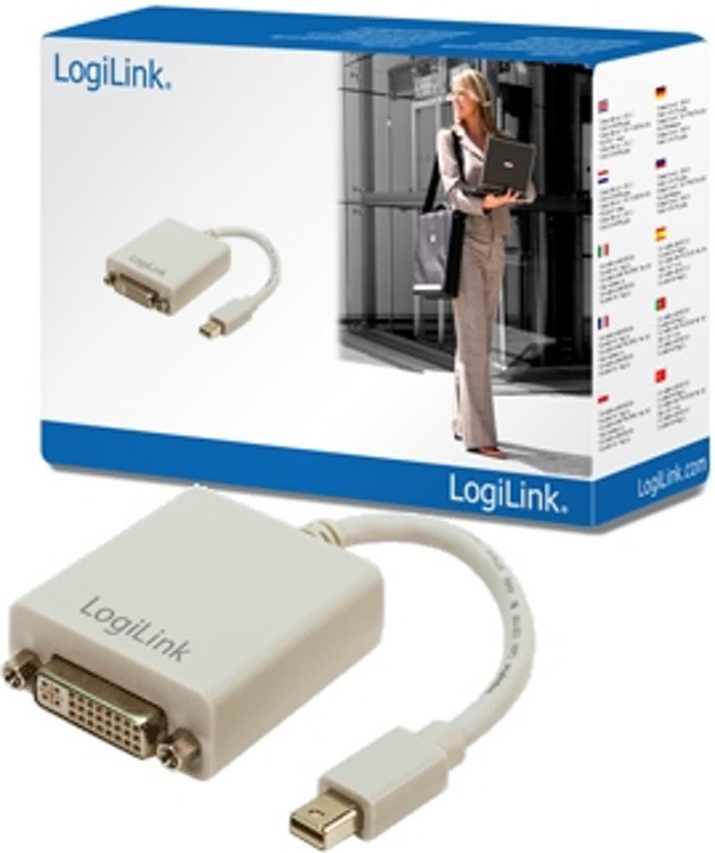 LogiLink Mini DisplayPort / DVI Adapter Mini DisplayPort M DVI-I FM Grijs kabeladapter/verloopstukje