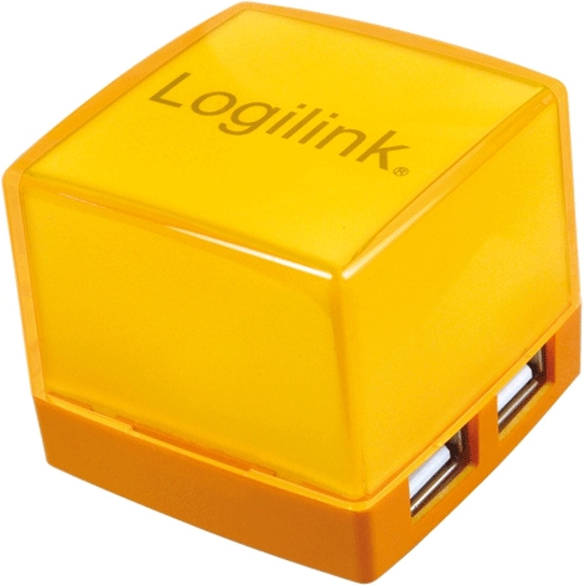 LogiLink USB 2.0 HUB, Cube, 4-Port, Beleuchtet, orange