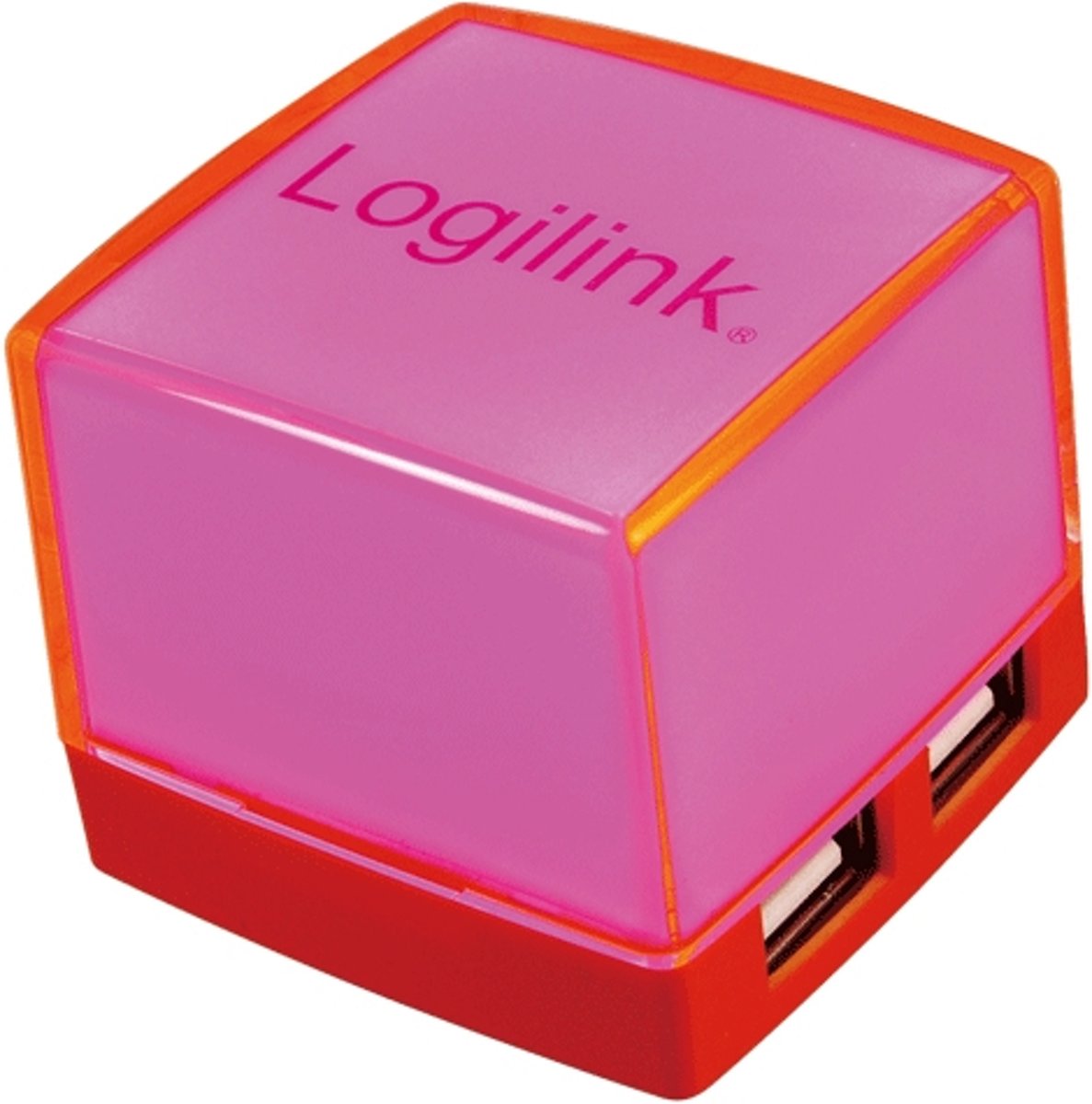 LogiLink USB 2.0 HUB, Cube, 4-Port, Beleuchtet, pink