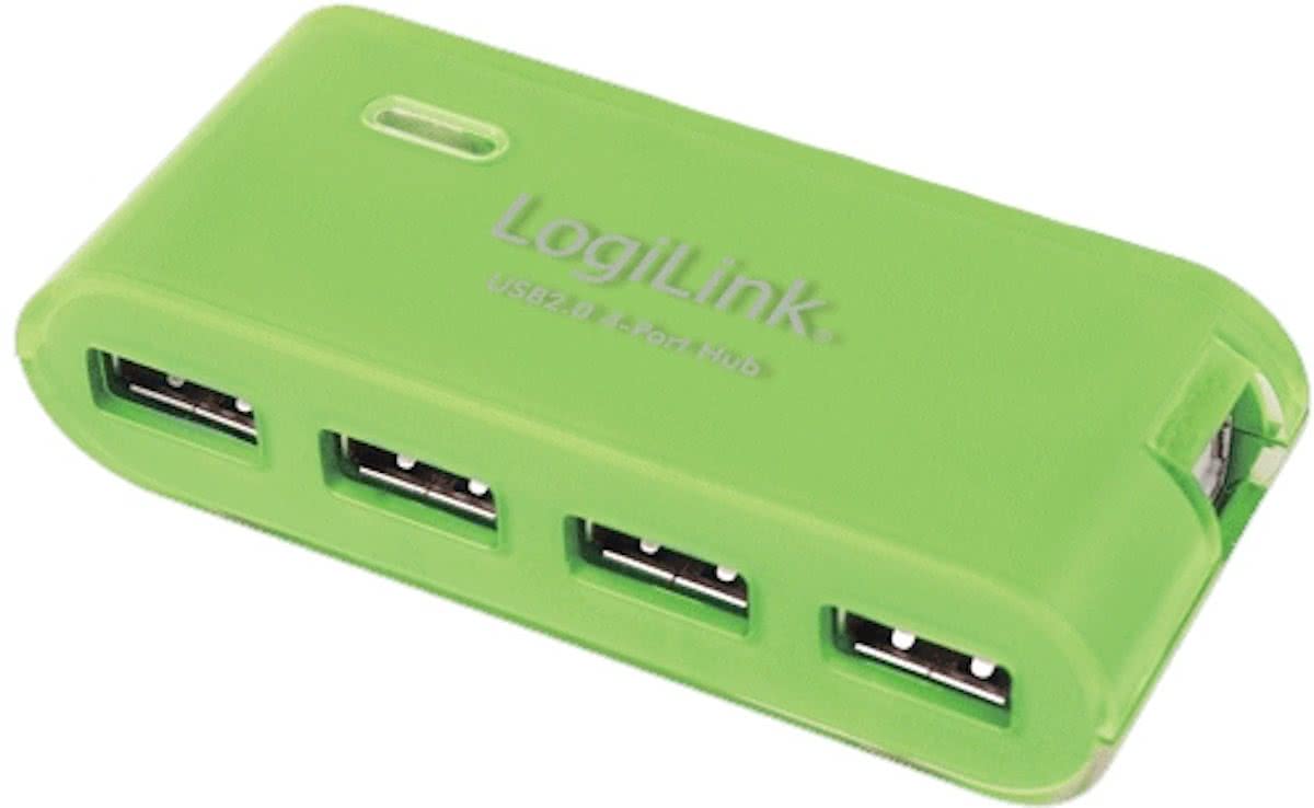 LogiLink USB 2.0 Hub 4-Port mit Netzteil grün