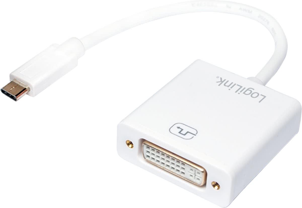 LogiLink USB-C/DVI USB-C DVI Wit kabeladapter/verloopstukje