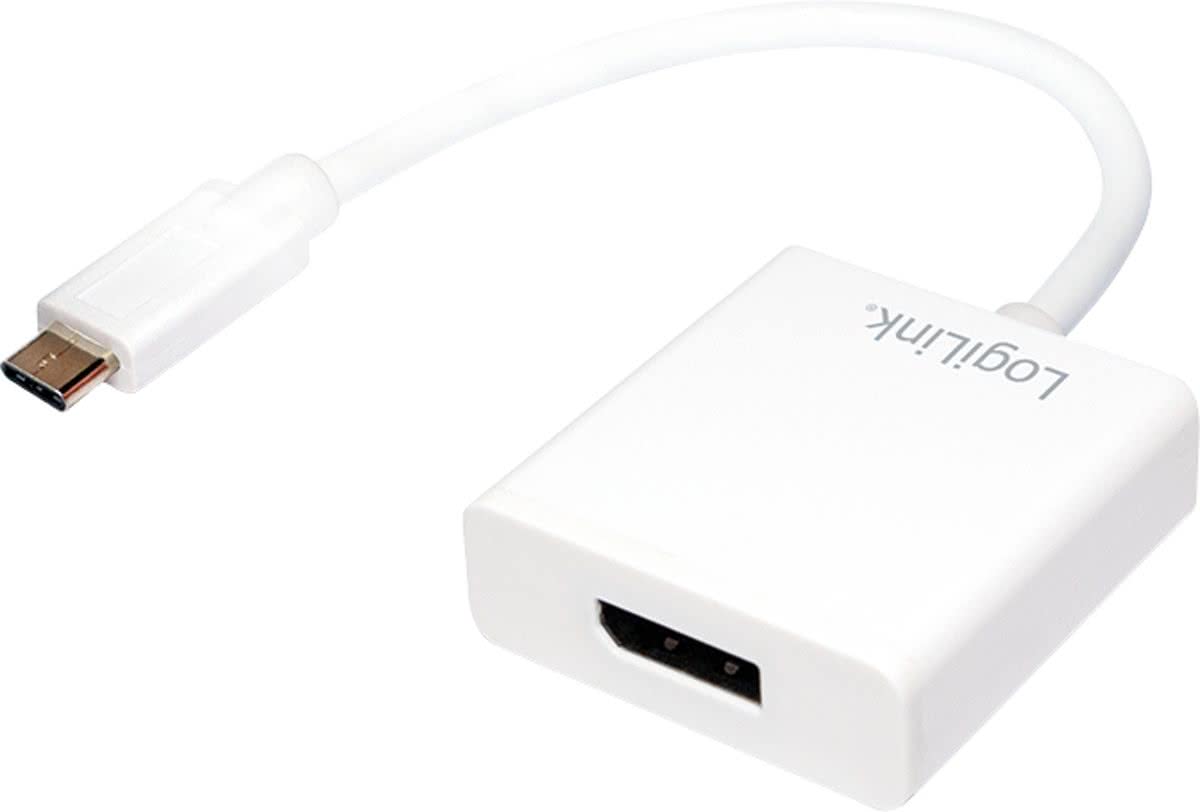 LogiLink USB-C/DisplayPort USB-C DisplayPort Wit kabeladapter/verloopstukje