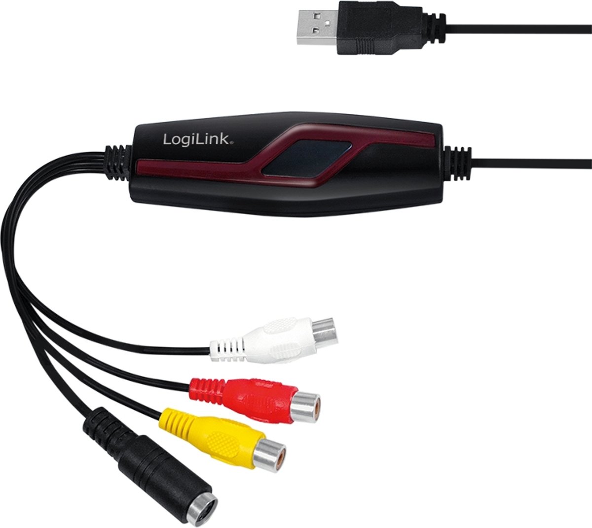 LogiLink VG0029 kabeladapter/verloopstukje USB 2.0 SCART, S-Video, RCA Zwart