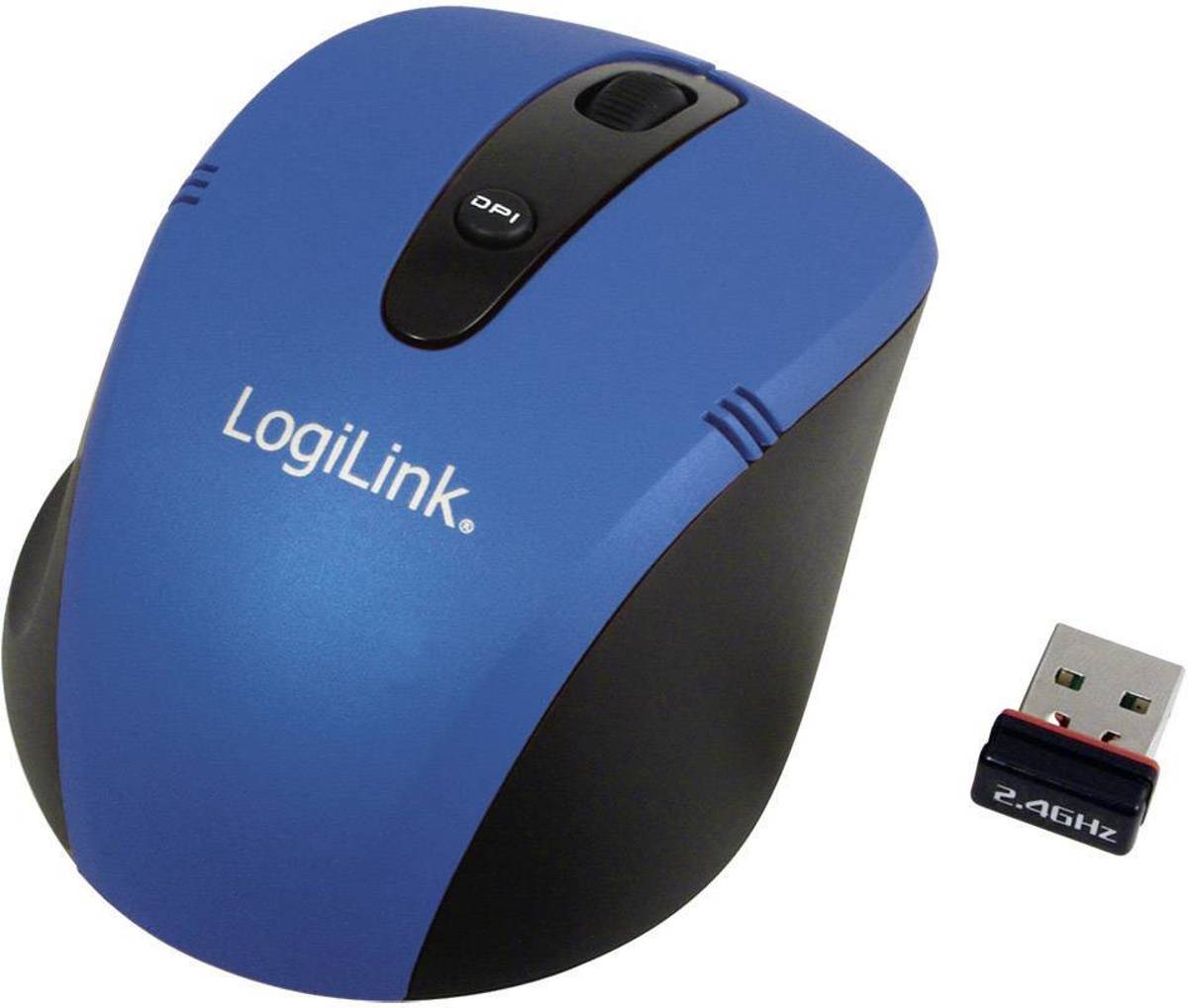 LogiLink optische Mini Funk Maus 2.4 GHz, blau