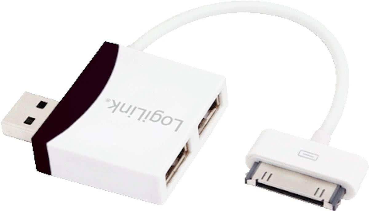 USB 2.0 HUB 2-Port LogiLink met Dock Connector, 0,1m