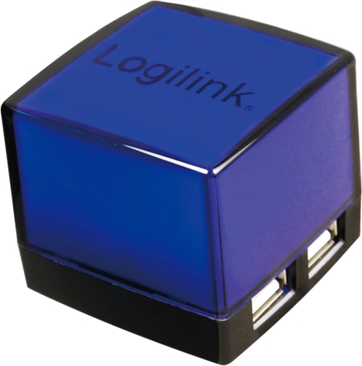 USB-HUB LogiLink Cube 4-Port illuminated black