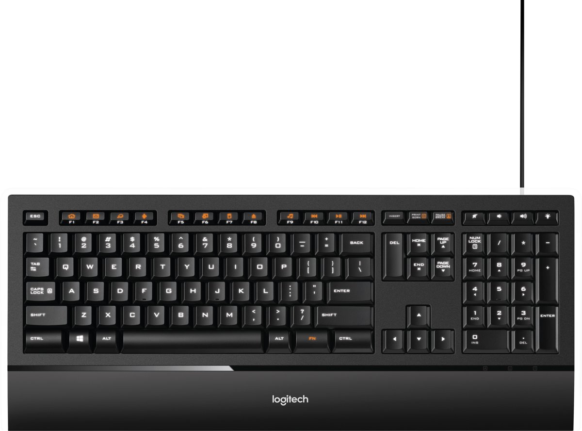 Logitech K740 USB AZERTY Belgisch Zwart