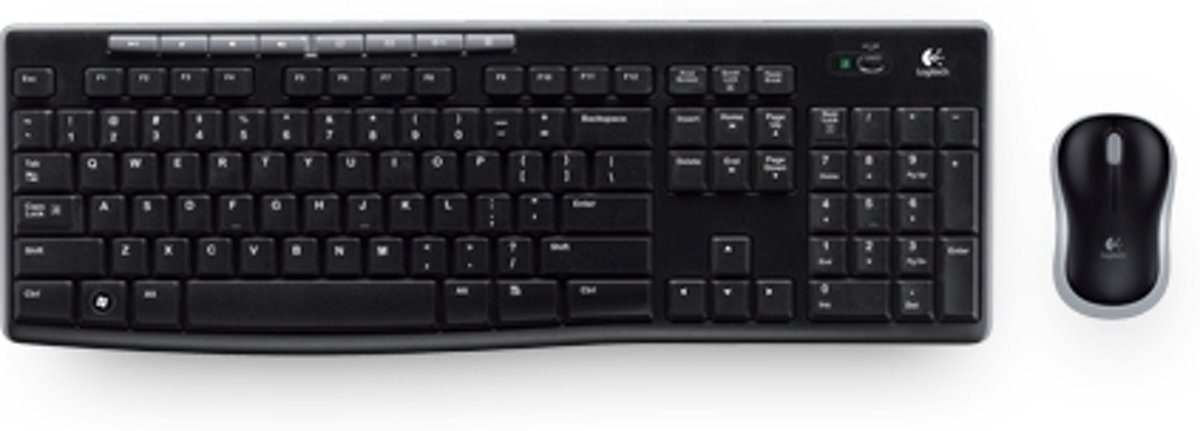 Logitech MK270 toetsenbord RF Wireless QWERTY Tsjechisch, Polijsten, Turks Black, Zilver