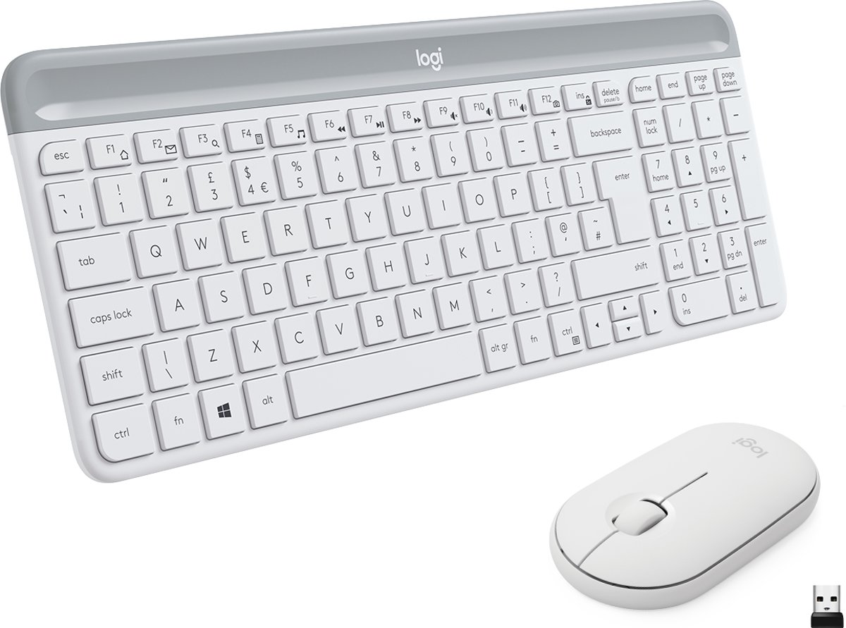   MK470 Slim Combo - Draadloos toetsenbord en muis - Wit - QWERTY