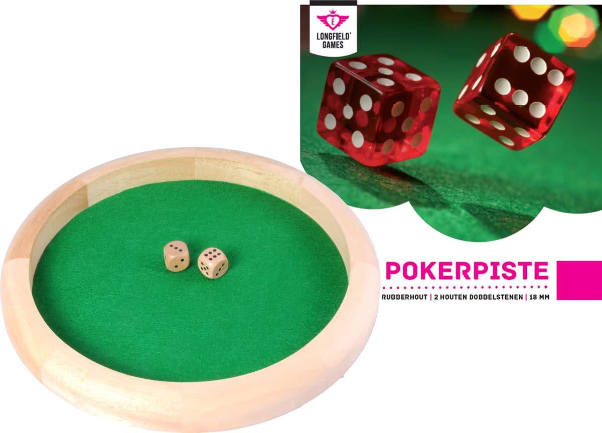 Longfield Games Pokerpiste 29 cm - Inclusief 2 dobbelstenen