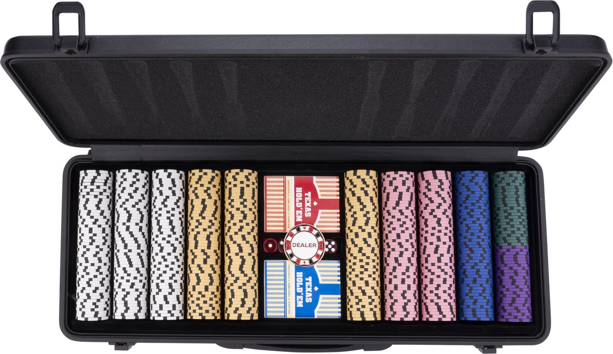   in zwarte koffer, 500 chips met waarde (14 gram) - Engelhart Games