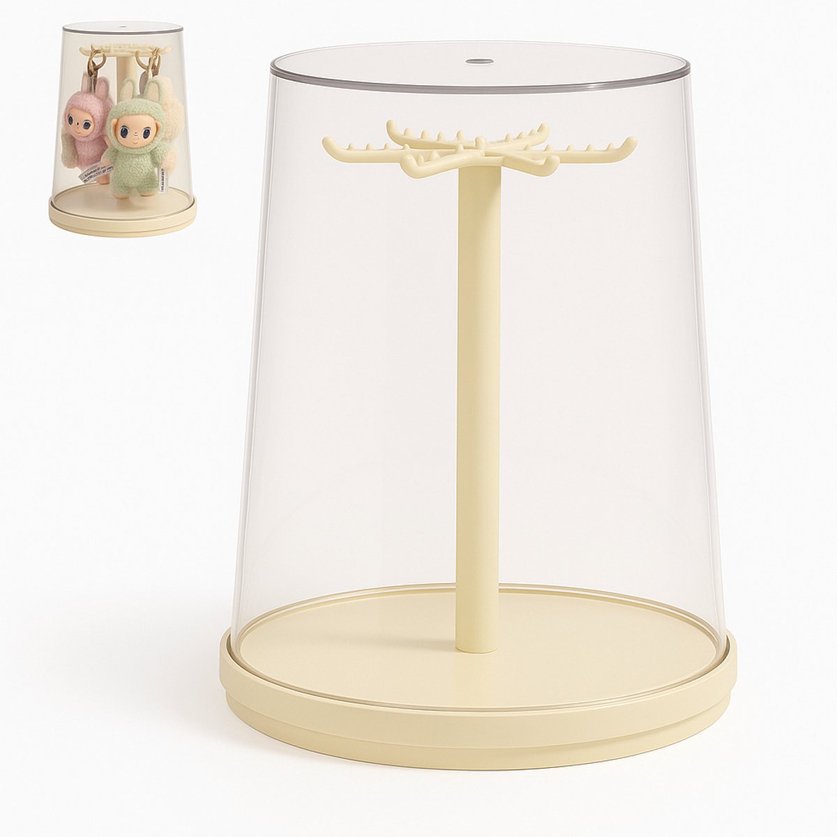   Labubu opbergbox - Labubu - Labubu transparante opbergbox – 360 draaiende opbergdoos Labubu – opslag display Labubu – stofdichte opbergbox Labubu pop