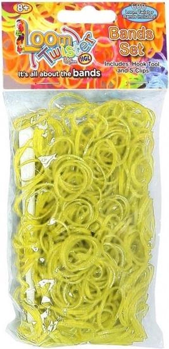 Loom Twister Loombandjes Junior Rubber Geel 603-delig