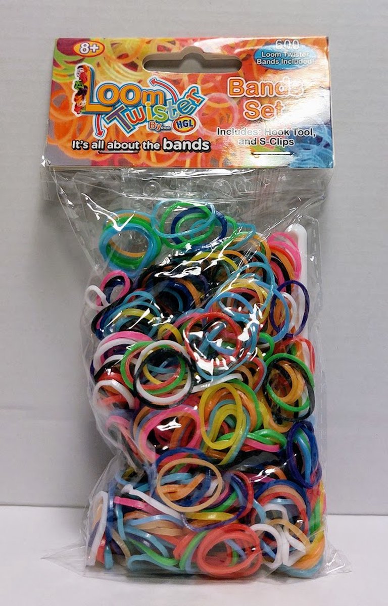 Loom Twister Loombandjes Junior Rubber neon mix 603-delig