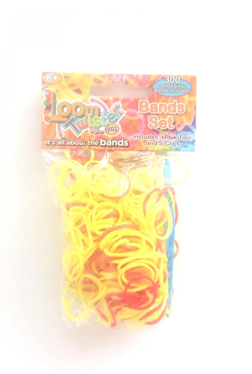 Loom Twister Loombands Junior Rubber Geel/rood 300-delig