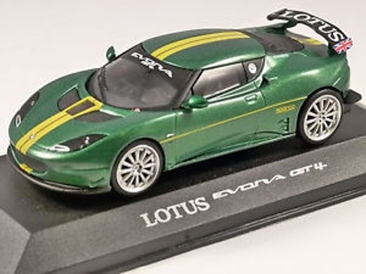 Lotus Evora GT4 Lotus Show greenmetallic/yellow striping 1:43