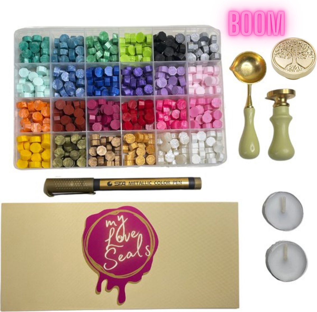 MyLoveSeals 600 stuks set - 24 kleuren Was Zegels - Wax Stempel 