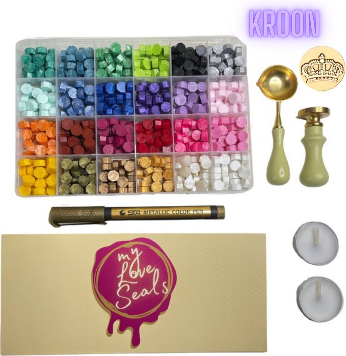 MyLoveSeals 600 stuks set - 24 kleuren Was Zegels - Wax Stempel 