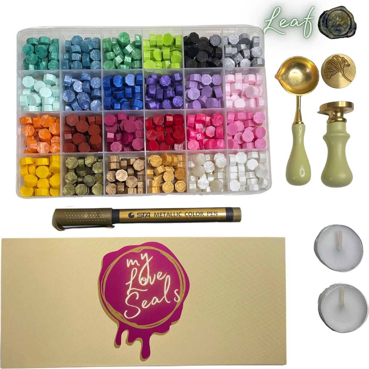 MyLoveSeals 600 stuks set - 24 kleuren Was Zegels - Wax Stempel 