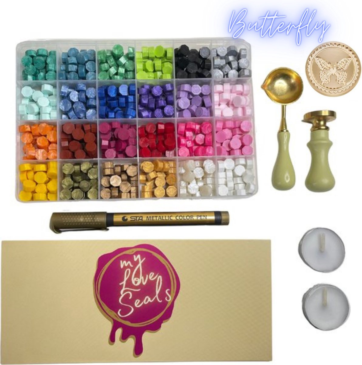 MyLoveSeals 600 stuks set - 24 kleuren Was Zegels - Wax Stempel 