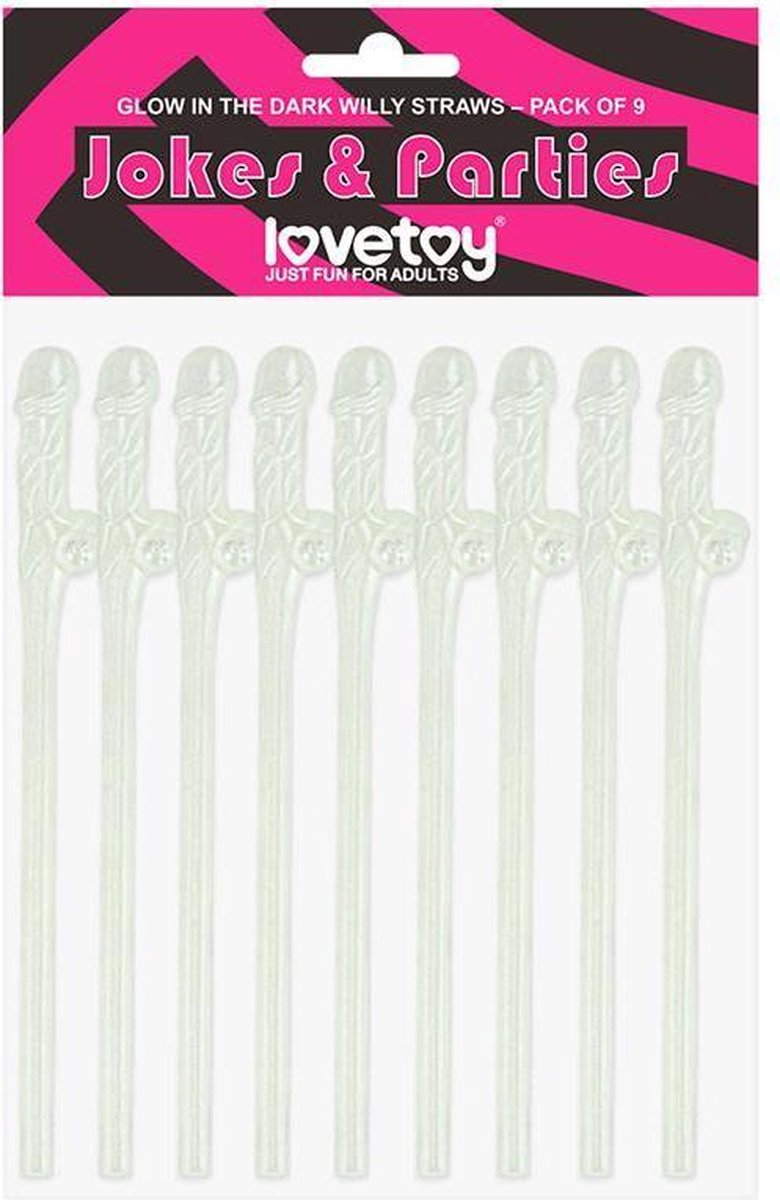 Luminous Willy Straws Pack of 9