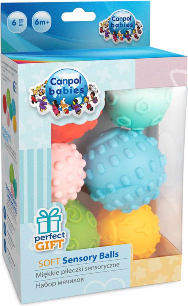 Canpol Babies zachte sensorische ballen 6 stuks- 6m+ 6+ manden