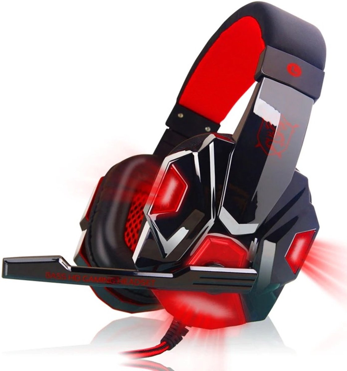 Gaming Headset Met Microfoon - USB + 3.5mm Poort - Zwart/Rood