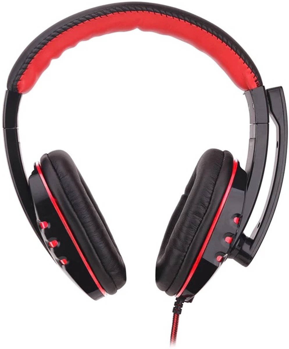 Gaming Headset Stereo Hoofdtelefoon met Microfoon - Luidspreker 40mm - Zwart/Rood