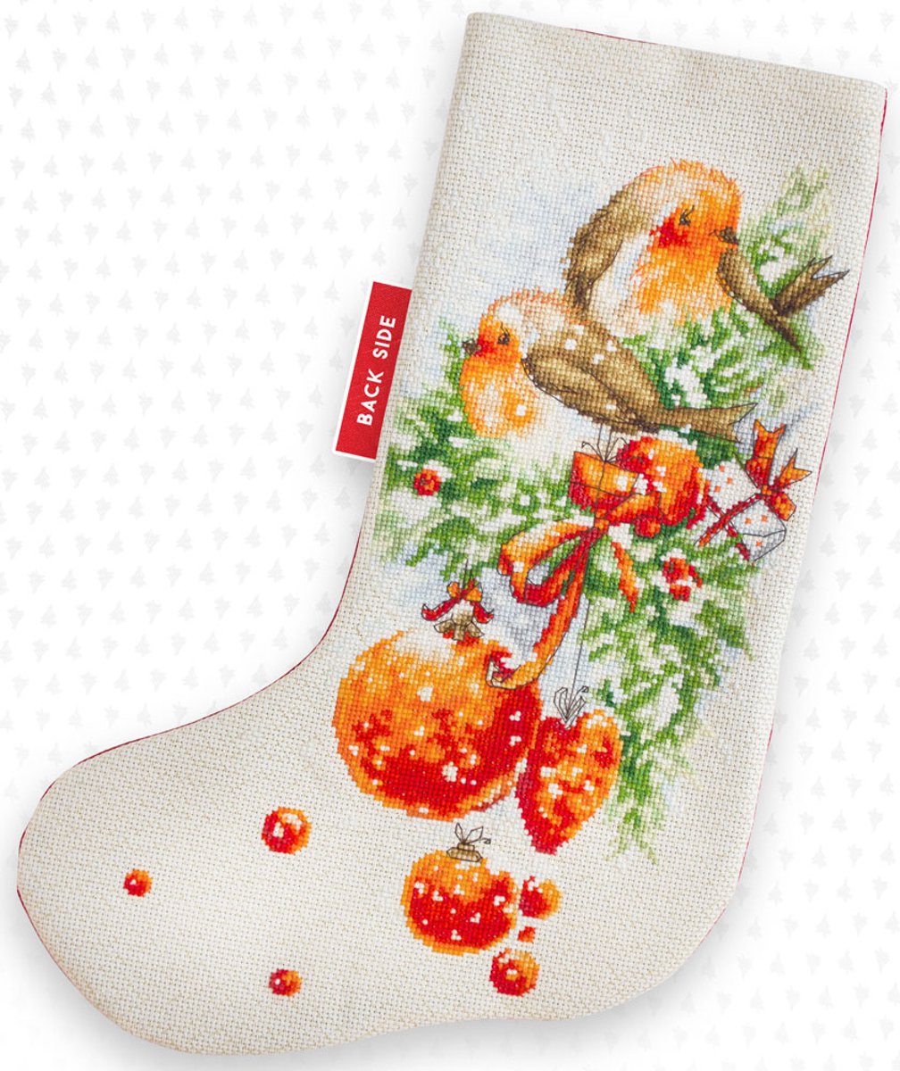 Bird Christmas Stocking - Borduurpakket met telpatroon - Luca-S - PM1229