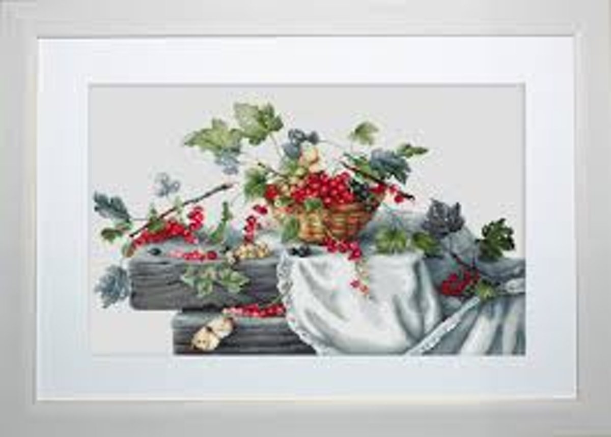 Borduurpakket met telpatroon Red currants van Luca-s