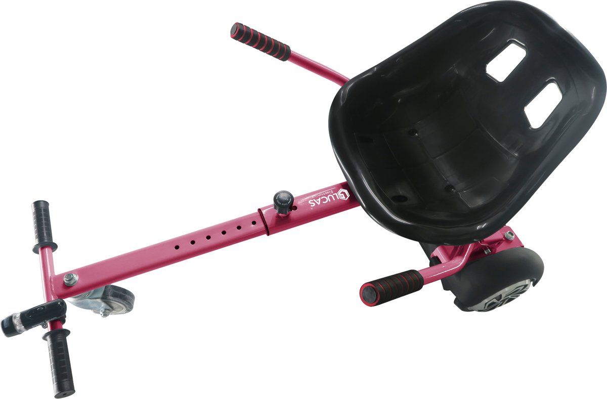 Lucas Electronics Hoverkart Hoverseat met Luxestoel - met laserlicht voor Hoverboard en Oxboard - Roze