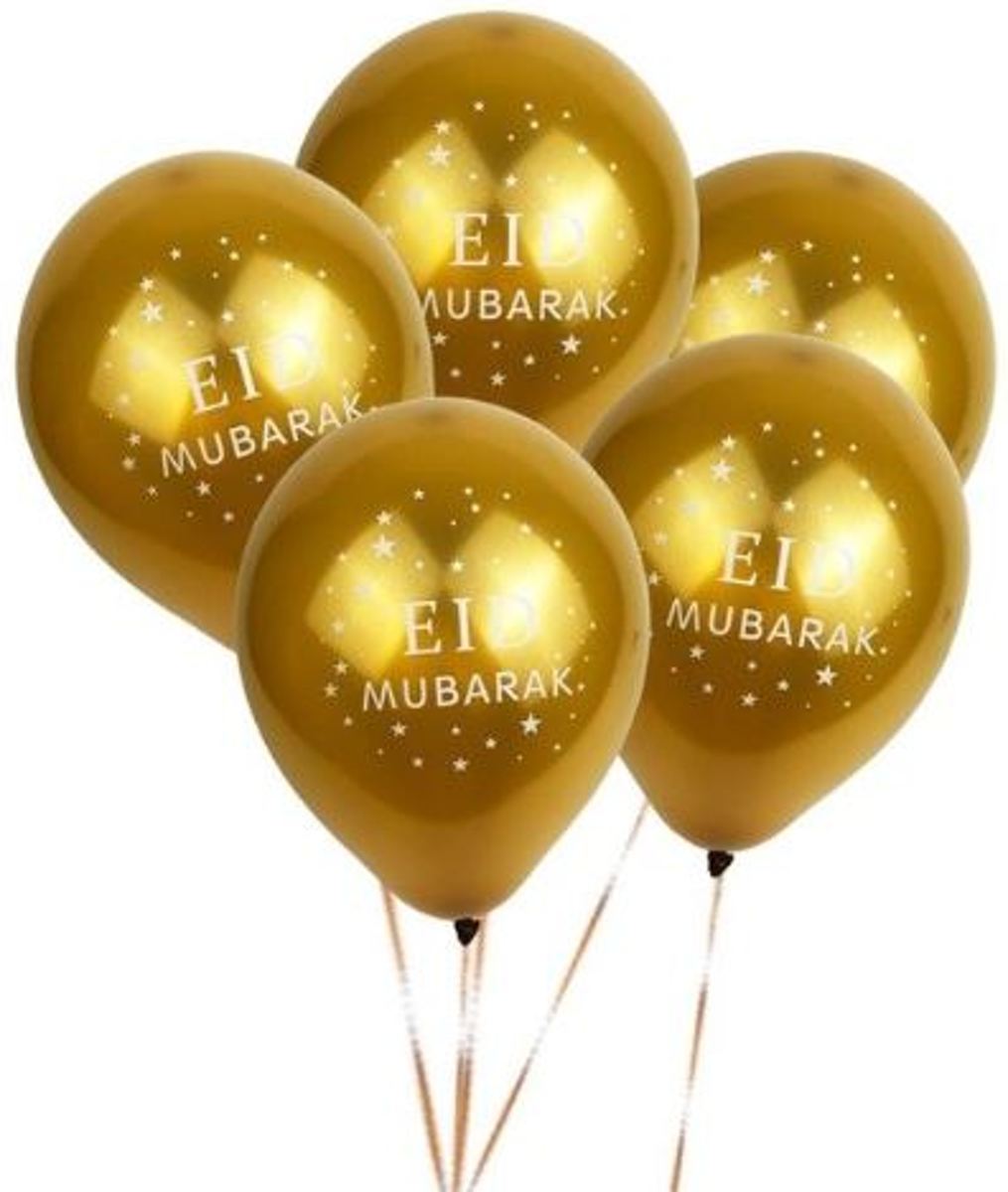 10 stuks  Eid Mubarak ballon goud