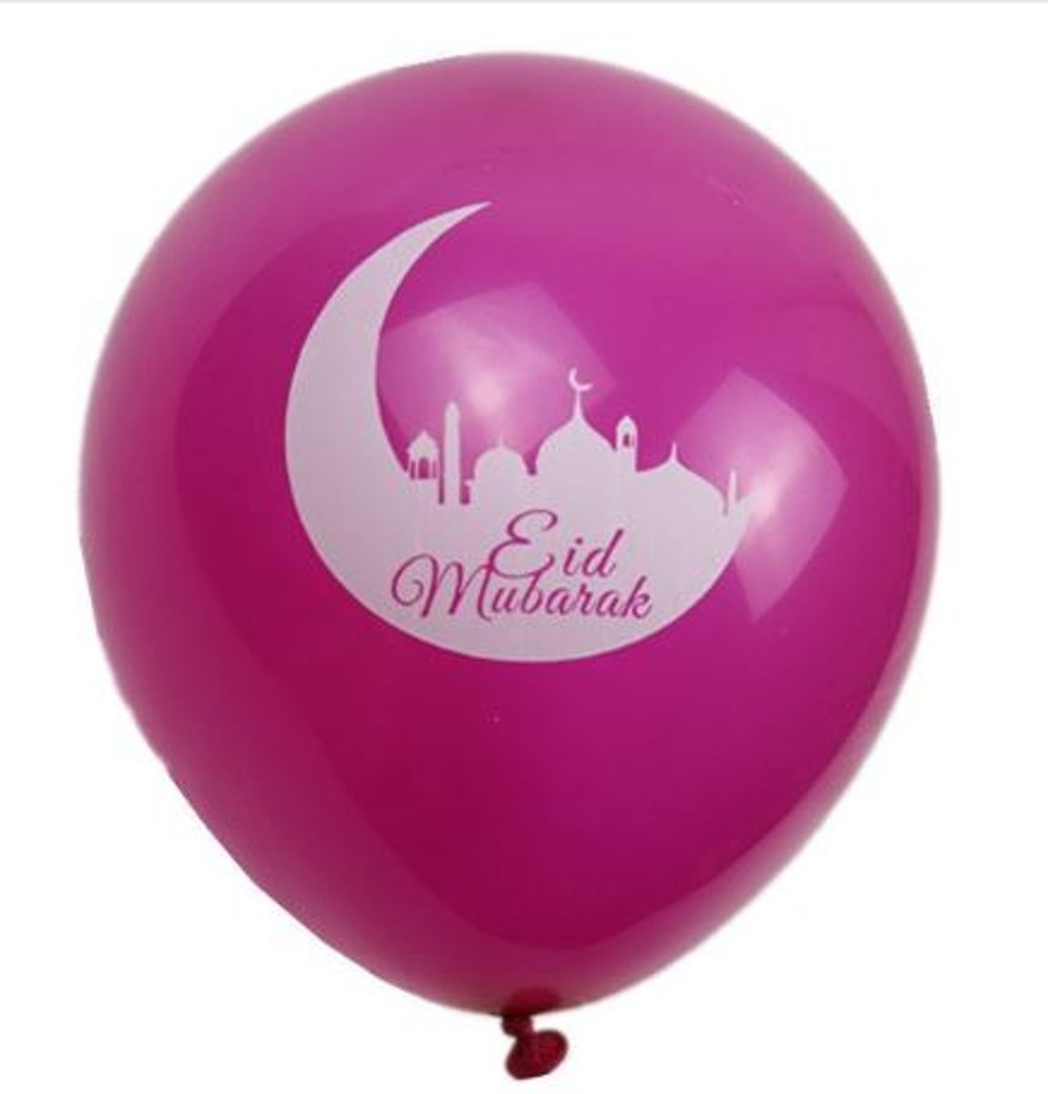 10 stuks Eid Mubarak ballon roze (met maan)