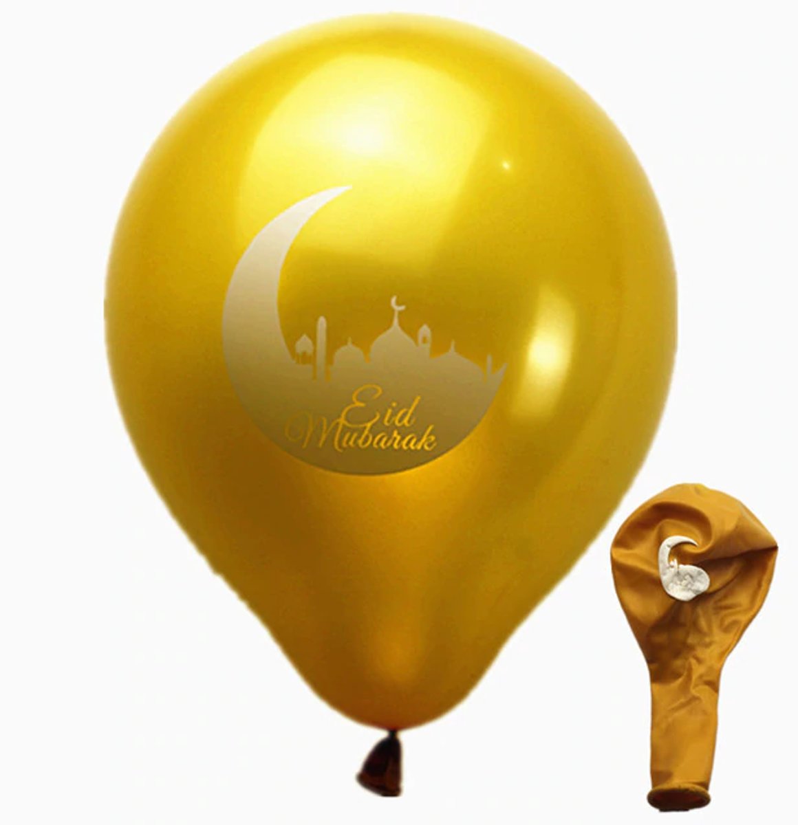 20 stuks Eid Mubarak ballon goud (met maan) – Ramadan – Suikerfeest decoratie