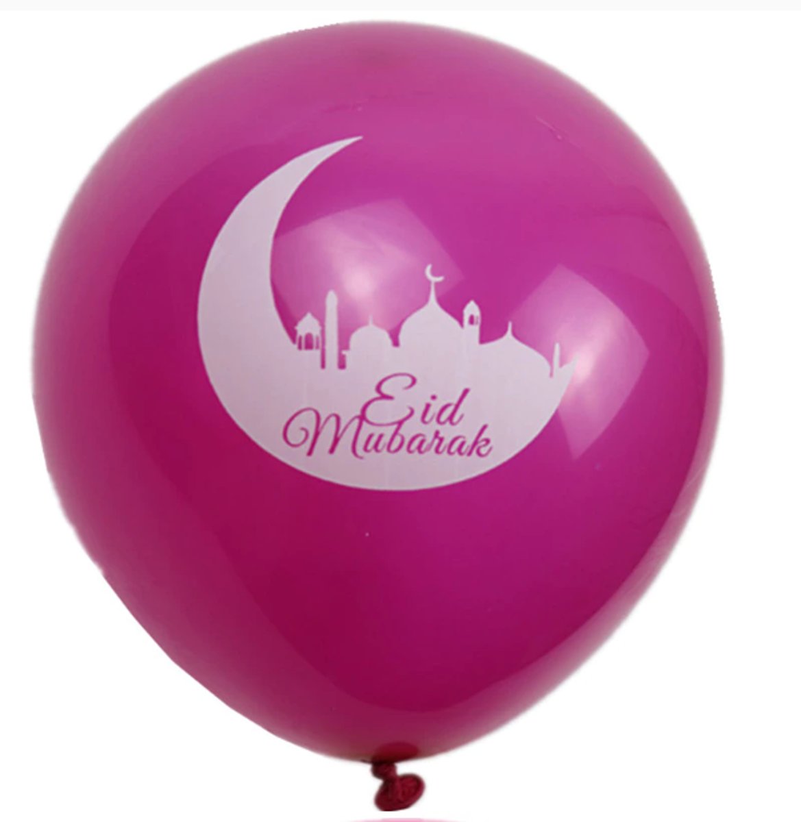 20 stuks Eid Mubarak ballon roze (met maan) – Ramadan – Suikerfeest decoratie