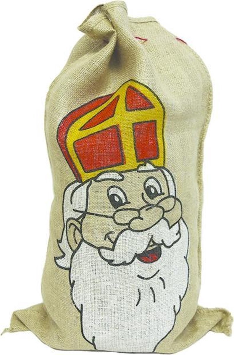 3 x Sinterklaas jute zak met print