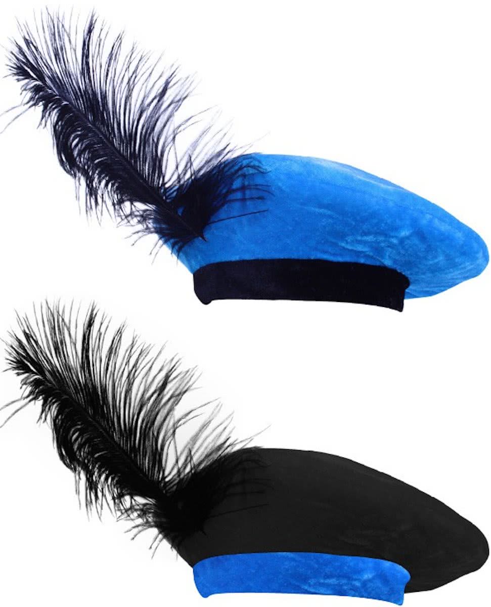 6 x Zwarte Piet baret Blauw