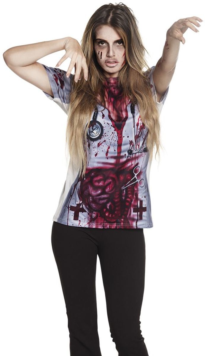 Fotorealistisch shirt Horror nurse one size (M/L)