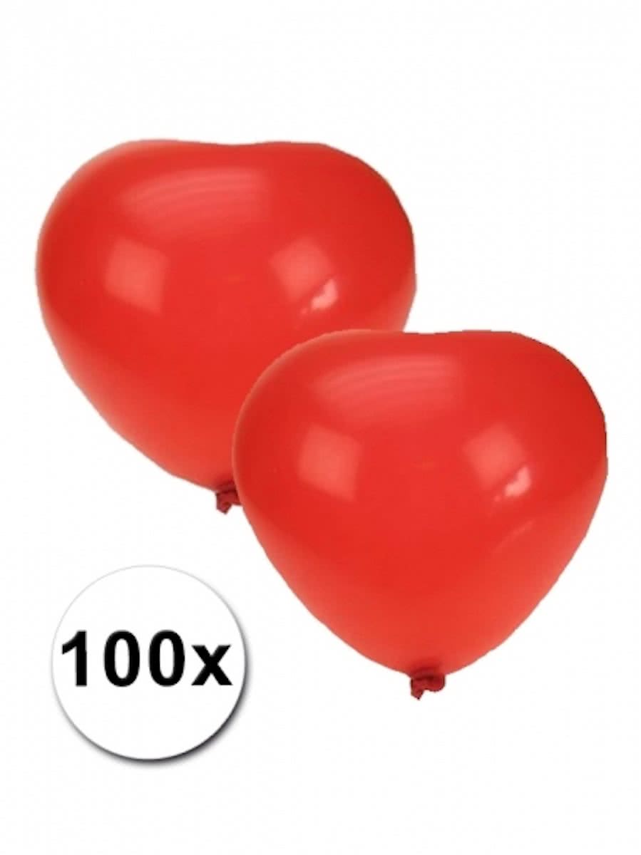 Hartjes ballonnen rood 100 stuks