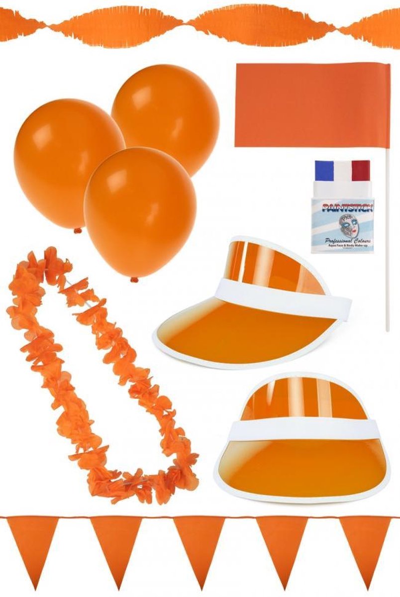 Koningsdag Pakket + 3 x gratis diadeem met handjes oranje