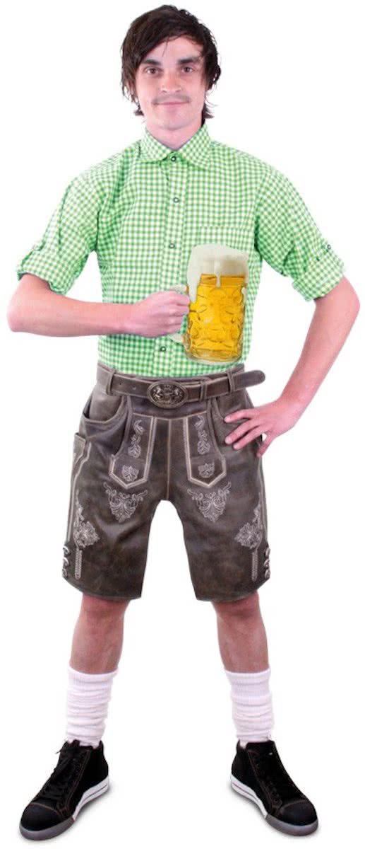 Lederhosen olijf groen deluxe maat 50